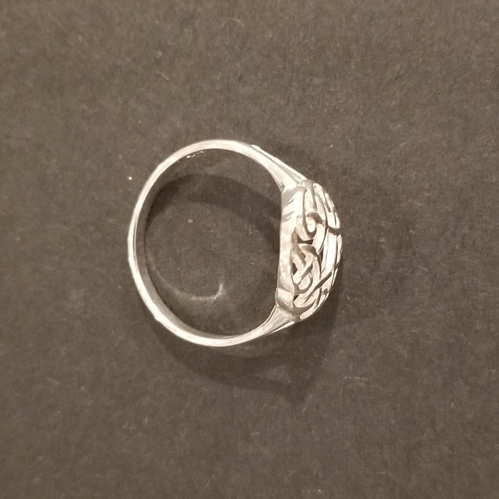 Stamped Sterling Silver Scroll Ring - image 2